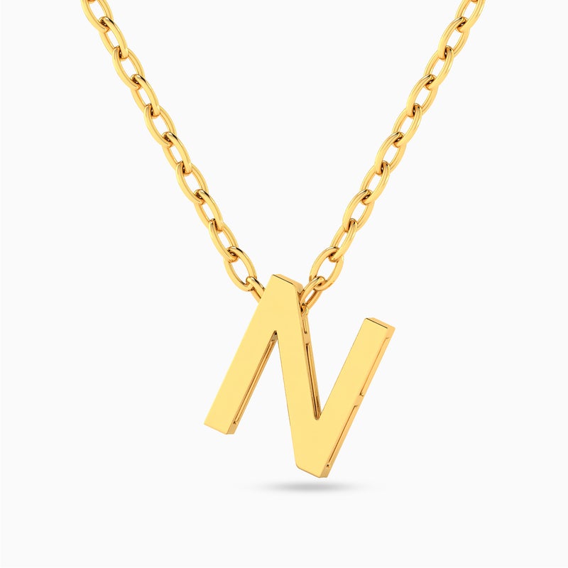 Miss L' by L'azurde Letter N Necklace In 18K Gold - Image 1